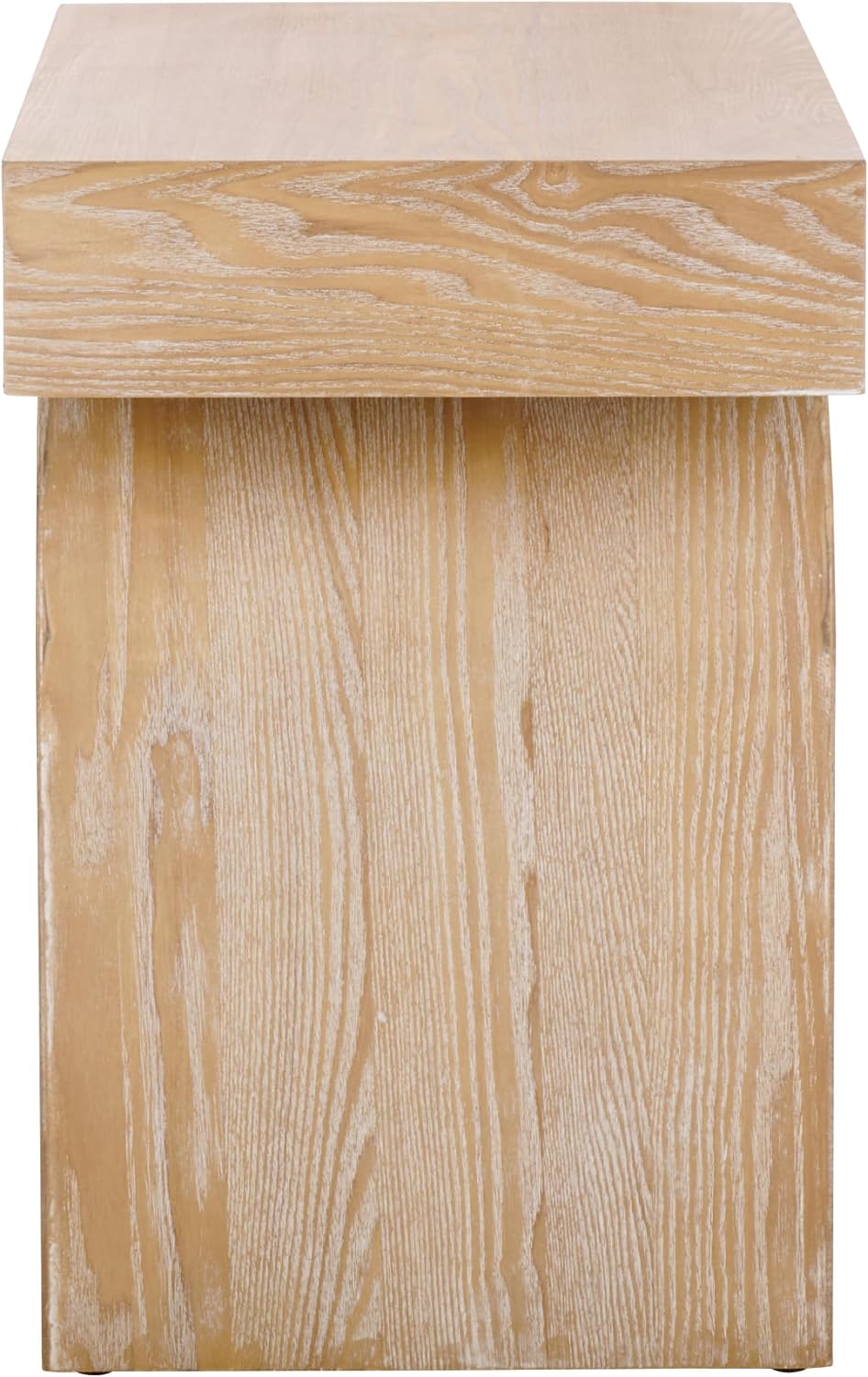 SAFAVIEH Home Collection Baraki Modern Bleached White Pedestal End Table (Fully Assembled)