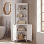 COSTWAY 68" Tall Corner Cabinet with Fluted Doors
