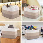 OIASKET Storage Baskets for Organizing, Woven Baskets for Shelves, Rectangle Decorative Organizer for Storage Clothes, Toy, Books, Towels Nursery Bins 3 Pack (Gradient Yellow, 15.75"x11.8"x9.85")