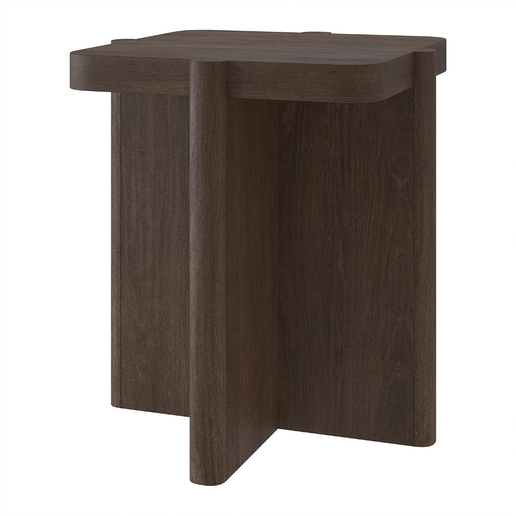 Henn&Hart 20" Modern Square End Table, Side Table, Nightstand with X-Base for Living Room, Office, Family Room, or Bedroom, Heritage Oak