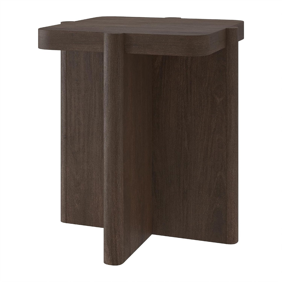 Henn&Hart 20" Modern Square End Table, Side Table, Nightstand with X-Base for Living Room, Office, Family Room, or Bedroom, Heritage Oak