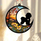 Personalized Dog Memorial, Custom Name Bichon Frise Dog Christmas Ornament with Name, Custom Breeds, Pet Loss Light Catcher, Gifts for Lovers Loss of Pet Sympathy on Mothers Day Christmas