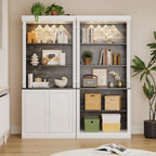 GAOMON 71" Tall Pantry Cabinet with LED Lights, Freestanding Storage Cabinets with Hutch, Kitchen Pantry with 2 Doors and Adjustable Shelves for Dining Room, Living Room