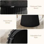 Tribesigns 47" Round Dining Table for 4-6 People, Farmhouse Circle Kitchen Table with Heavy Duty Fluted Pedestal Base for Dining Room, Kitchen, Living Room (Table Only)