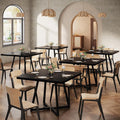 Tribesigns Square Commercial Dining Table Set of 4, 31.5" Heavy Duty Dinner Table with Metal Base, Wooden Kitchen Table for Restaurant, Cafe, Bakery, School, Apartment (Chairs are not Included)