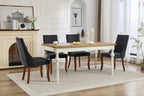 LKTART Upholstered Dining Chairs Set of 2, Solid Wood Kitchen Dining Room Chairs with Thicken Padded and Nailhead Trim for Home Kitchen Bedroom Black