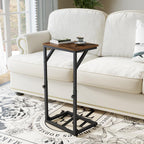 5-Level Adjustable C-Shaped End Table, Small Side Table for Couch, Sofa TV Tray Table for Living Room, Bedroom, Bedside ET-ZA-BRW1