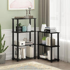 Furinno Turn-S-Tube 3-Tier Compact Multipurpose Shelf Display Rack with Square Tube, Espresso/Black