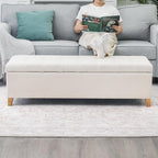 Asense Storage Ottoman Bench with Hinged Lid, Ottoman with Storage Footstool for Living Room & Entryway, End of Bed Bench for Bedroom