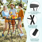 Nice C Plastic High Top Cocktail Table, 31.5" Foldable Bar Table (2P Black) | Portable Round Table, Counter Height Table, Bistro Table, Waterproof, Indoor, Outdoor, Parties, Weddings, Camping, Backyard