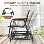 Tangkula 3 Piece Patio Bistro Glider Set, 2 Rocking Chairs w/Tempered Glass Side Table, Patio Furniture Set w/Smooth Rocking Motion, Outdoor Glider Chair Set for Porch, Yard, Balcony