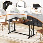 HOOBRO Dining Table, Wooden Kitchen Table for 4-6, Rectangular Dining Room Table with Sturdy Metal Legs, Long Dinner Tables with Large Tabletop for Living Room Kitchen, Rustic Brown and Black BF20CZ01