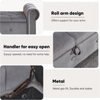Storage Bench 67" Velvet End of Bed Benches Dark Grey | King Size Storage Bench for Bedroom with Rolled Arms Tufted Ottoman Benches Upholstered Bench for Living Room Entryway