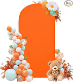 Wedding Arch Cover Spandex Arch Backdrop Cover 7.2FT Arch Stand Cover Arch Covers Stretchy Backdrop for Wedding Birthday Party Decoration Baby Shower Banquet (Candy Orange)