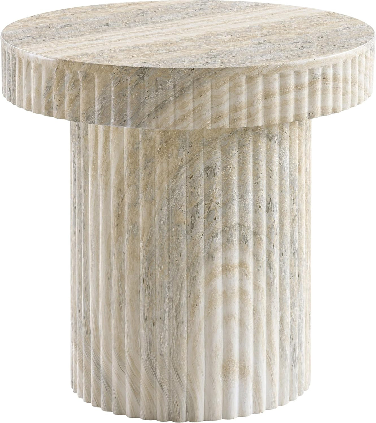 Meridian Furniture Legatto Travertine Indoor/Outdoor Concrete End Table
