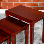 Cherry 3-Piece Nesting Table Set, Multi-Functional Side Tables, Easy to Arrange, Perfect for Compact Living