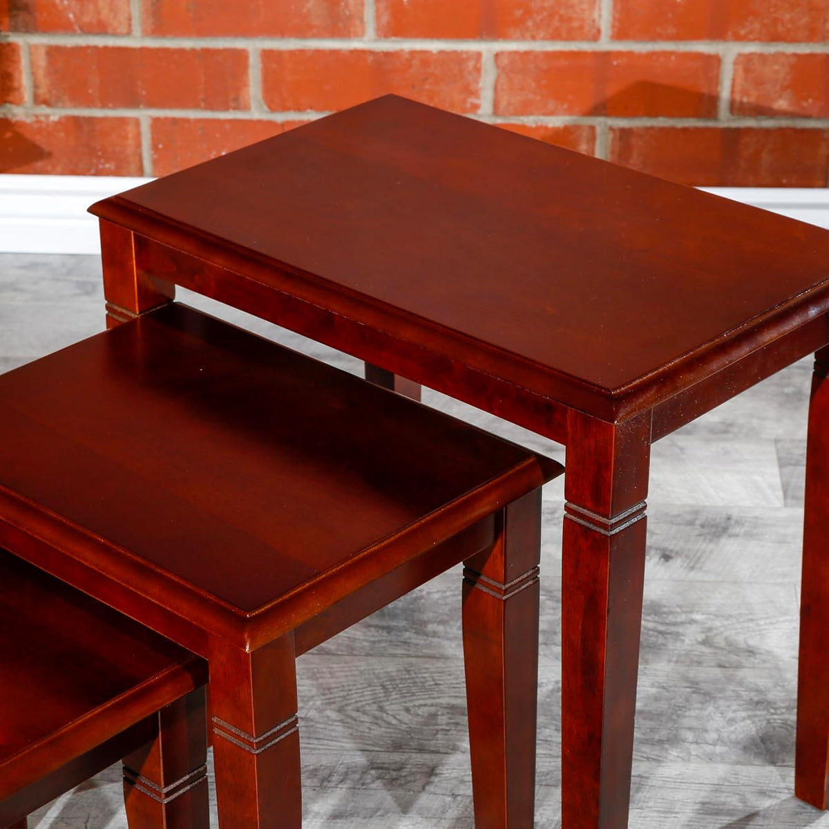 Cherry 3-Piece Nesting Table Set, Multi-Functional Side Tables, Easy to Arrange, Perfect for Compact Living