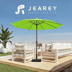 JEAREY 10FT Outdoor Patio Umbrella Outdoor Table Umbrella with Push Button Tilt and Crank, Market Umbrella 8 Sturdy Ribs UV Protection Waterproof for Pool, Garden (Apple Green)