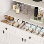MEISSALIVVE Kitchen Pantry Storage Cabinet with LED Lights, 78.7" Tall with Glass Doors & Drawers, Freestanding Utility Cabinet, White (63" W x 15.7" D)