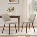 MALOL Upholstered Dining Chairs Set of 2, Modern Fabric Kitchen Chairs with Back, Wood Legs for Kitchen Dining Room Restaurant, Camel
