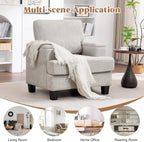 Accent Chairs Set of 2 with Armrest Storage, Modern Reading Living Room Chair, Upholstered Comfy Large Armchairs, Fabric Single Sofa Chair for Bedroom (Beige)