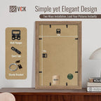 VCK 12x18 Poster Frame Set of 4 - Walnut, Gallery-Quality Wood Picture Frames, 1.1-Inch Wide Border, Polished Plexiglass, Vertical or Horizontal Wall Display for Photo/Art/Prints, Walnut