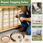 25" Couch Spring Repair Kit, 4Pack Upholstery Spring Seat Repair | for Fixing Sagging Sofa Recliner, 236” Stay Wire/ 4P Springs/ 10P Clips/ 20P Stay Wire Clips/ 40P Nails