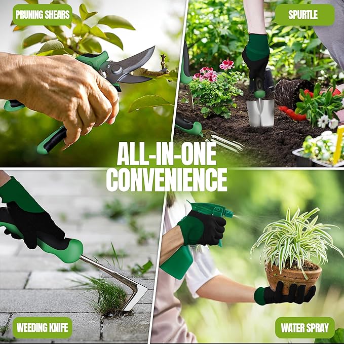 KHETI ?—¡?—²?˜„?—²???˜� 11-Piece Heavy Duty Stainless Steel Garden Tool Set ??Includes Spade, Shovel & More, Perfect for Digging & Plant Care, Ideal Gift for Women & Mothers