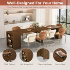 27.5"/122.8" Extendable Dining Table, Kitchen Dining Room Table with MDF Wooden, Multifunctional Expandable Console Table for Entryway for Living Room Dining Room (No Chairs)