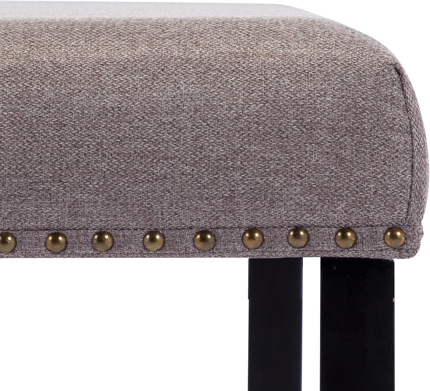 Duhome Elegant Lifestyle Nailhead Trim Bench, Khaki, Wood