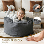 Square Boucle Pouf Ottoman Footrest, Soft & Lightweight Footstool with Foam Filling for Living Room & Bedroom, Laid-Back Lounge Style