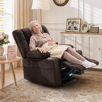 Korser Power Lift Recliner Chair with Massage and Heat for Elderly, Electric Lift Recliner for Adults with 2 Cup Holders, 2 Side and 2 Front Pockets, Lift Chairs Recliners for Living Room, Brown