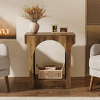 Tribesigns Wood End Table Set of 2, Side Table with Storage Space for Living Room, Narrow Nightstand for Bedroom, Rustic Brown