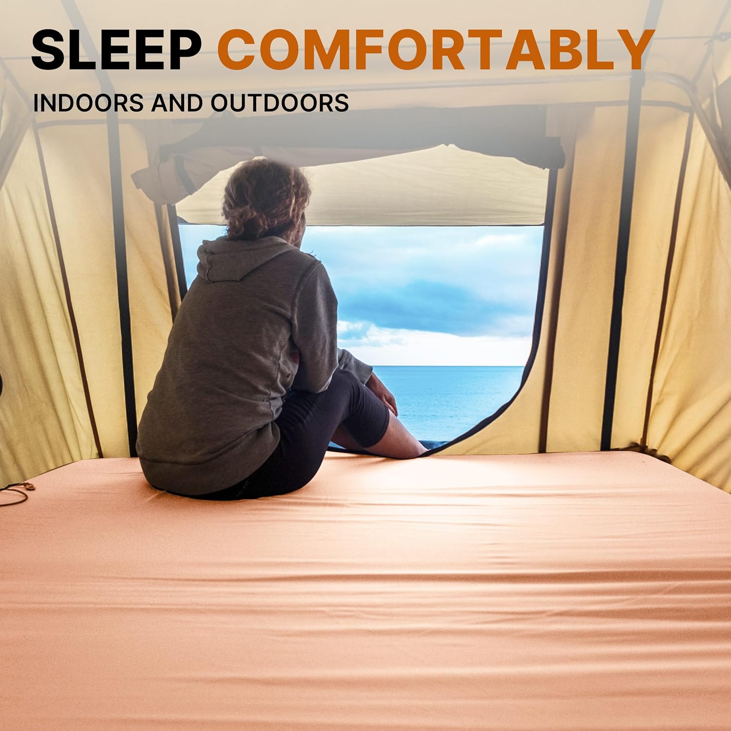 GAIALOOP Memory Foam Glamping Roll Up Futon Mattress, Japanese Floor Bed Camping Mattress Sleeping Mat for Indoor and Outdoor