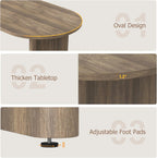 Oval Dining Table for 4-6 People, 63" Modern Kitchen Table with Thick Sturdy Wooden Base, Easy to Clean Wood Grain Finish for Dining Room Living Room Office, Pear Wood Original