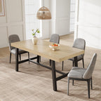 GarveeHome Industrial Dining Table for 4-6 People, 63" Long Large Kitchen Table with Sturdy Metal Frame, Rectangular Counter for Dinner, Kitchen, Dining Room (Natural, 63" Non-extendable)