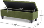 Christopher Knight Home Ottilie Boucle Fabric Storage Ottoman Bench, Wooden Rectangular Ottoman with Storage, Bedroom End of Bed Foot Stool, Entryway Ottoman Footrest, Living Room Extra Seat, Green