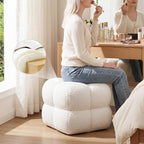 Zesthouse Square Pouf Ottoman Footstool, Modern Vanity Chair for Bedroom