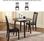 Signature Design by Ashley Hammis Round Dining Room Drop Leaf Table, Seats up to 4, Hinged Drop Leaves, Wood, 36.38" W x 36.38" D x 29.88" H, Dark Brown