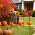 5 Pack Fall Metal Yard Stakes Decor, Autumn Yard Stakes Wind Spinners Outdoor Clearance, Fall Garden Stake Decorative, Wind Spinner Stake Outside Garden Lawn Ornaments, Harvest Festival Gift