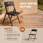 5-Piece Folding Card Table and Chairs Set, 34" Square Table with 330lbs Stackable Chairs, Portable Folding Table with Carrying Handle for Picnic, Camping, Party, Patio