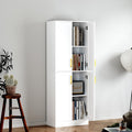 Kitchen Pantry Cabinet,Modern Storage Cabinet with 4 Door and 4 Adjustable Shelves,Tall Cabinet for Kitchen,Dining Room,Laundry,White