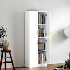 Kitchen Pantry Cabinet,Modern Storage Cabinet with 4 Door and 4 Adjustable Shelves,Tall Cabinet for Kitchen,Dining Room,Laundry,White