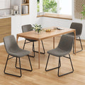 Soohow Mid-Century Modern Dining Chairs Set of 4, Faux Leather Upholstered Kitchen Chairs with Metal Legs, Comfortable Dining Room Chairs for Home