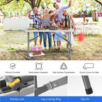4 FT Folding Tables for Camping Party Picnic, Dinning, School, White | 4 Foot Plastic Foldable Table, Portable Heavy Duty Fold Up Table with Lock Function & Carrying Handle for Indoor Outdoor Use