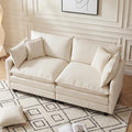 Oversized Loveseat Sofa, 70" Sectional Cloud Couch, 2 Seat Modern Comfy Sofa Chenille Deep Seat Couches with 2 Pillows, for Small Apartment, Living Room (Beige 70" Loveseat)