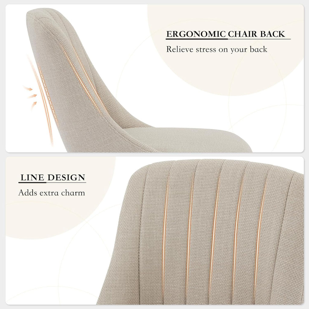 GarveeHome Dining Chairs Set of 2,Modern Upholstered Kitchen Chairs with Ergonomic Back Support,300lbs Capacity Dining Chairs with Oak Legs for Dining Room Home Restaurant