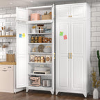 Polup 90" Pantry Cabinet, Tall Metal Storage Cabinet with Doors and Shelves