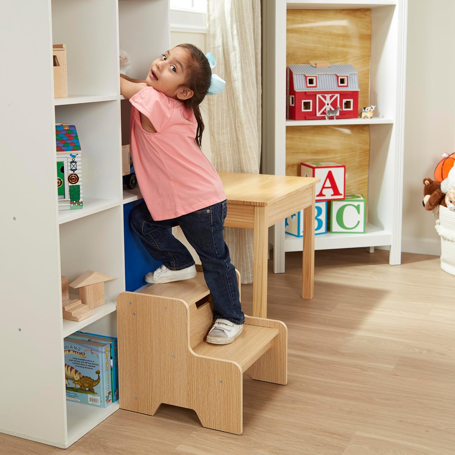 Melissa & Doug Kids Wooden Step Stool - Light Natural Finish