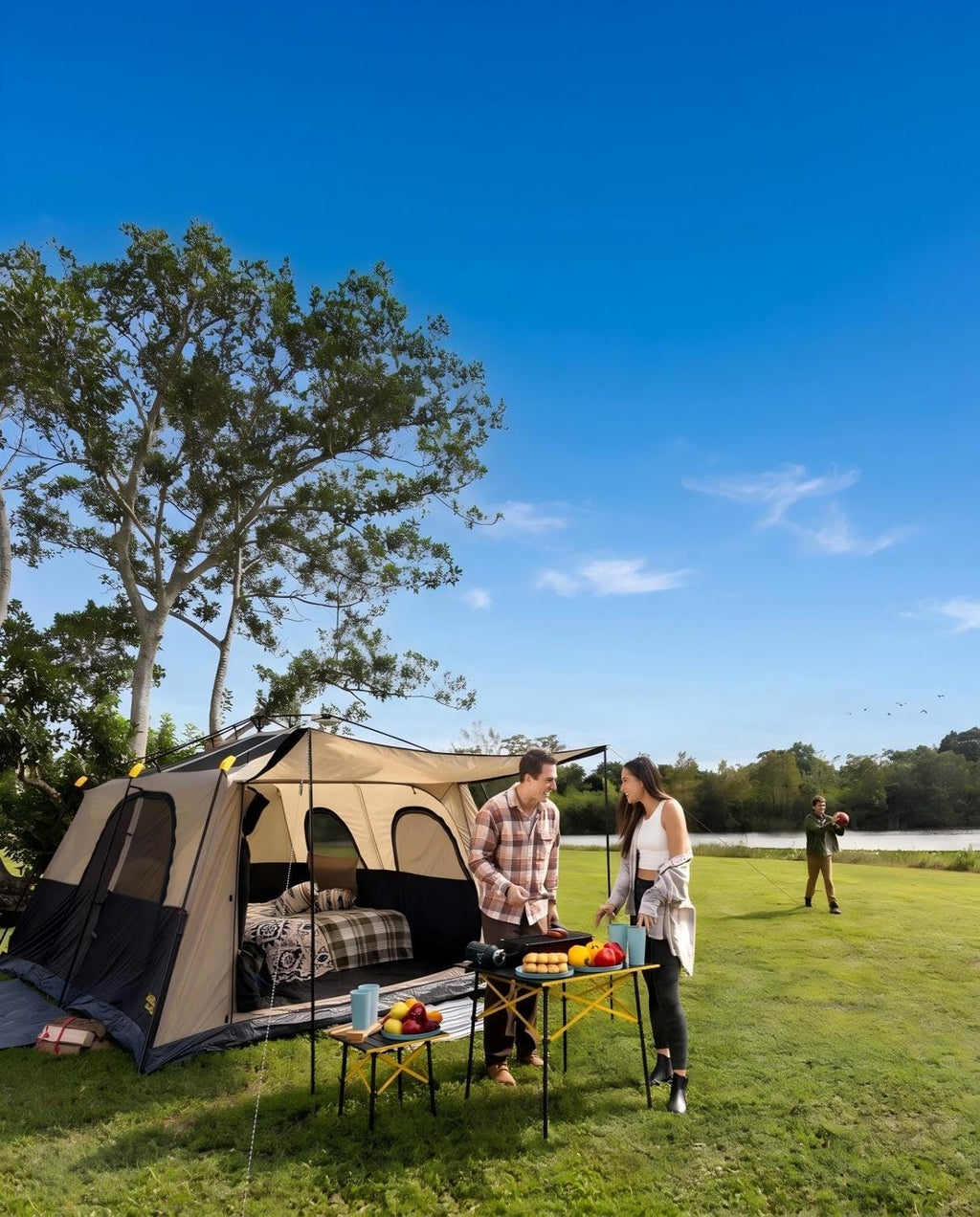 FanttikOutdoor Zeta V11 Pro Camping Table, Portable Folding Roll Up Table with Lightweight Aluminum Top & Carry Bag for Camping, BBQ, Tailgating Party, Picnic, Backyard, Large